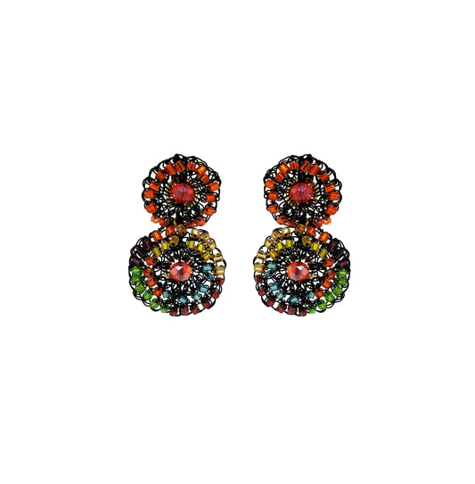 Multi & Black Patch Mini Handmade Crochet Earring