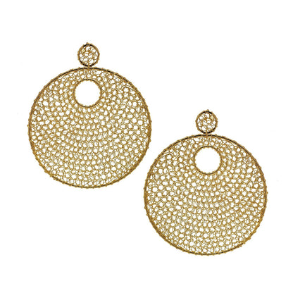 Gold Designers Favorite Mandala Handmade Crochet Earrings