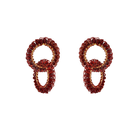 Cherry Red Mix Nova Handmade Crochet Earrings