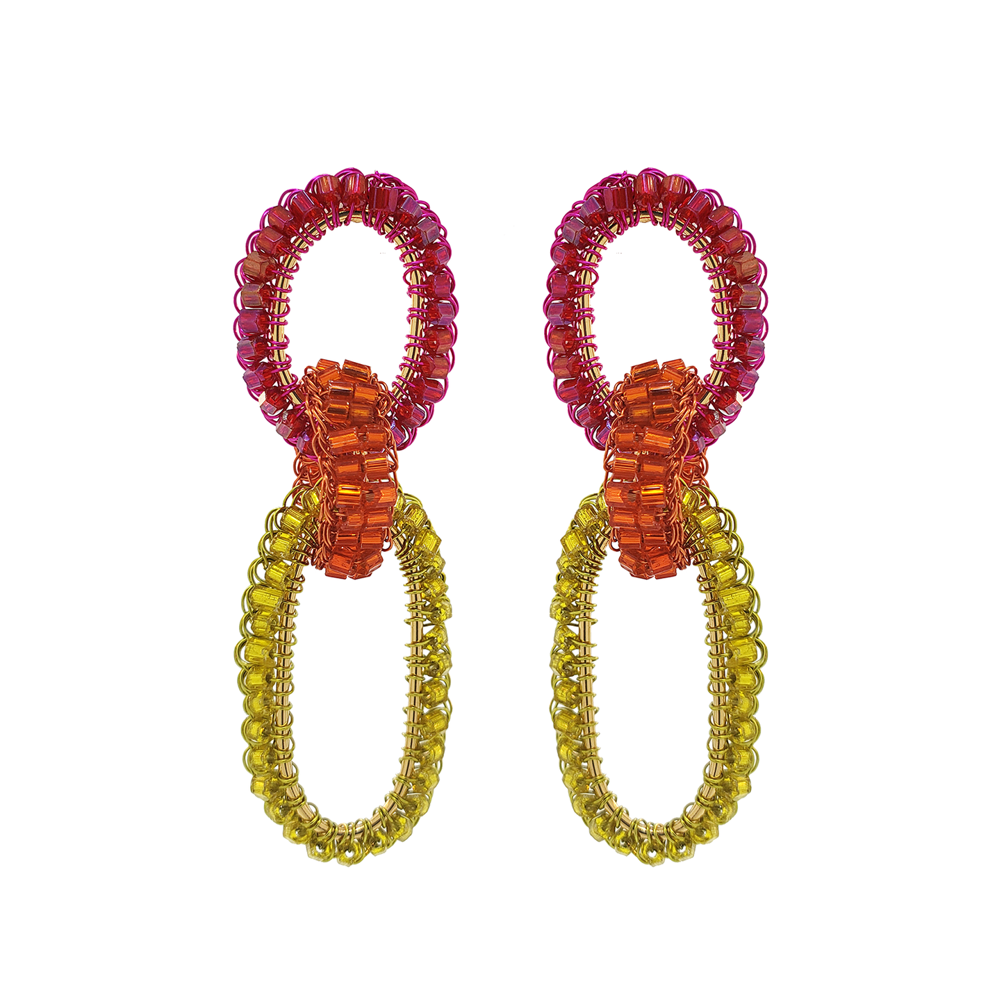 Neon Mix Stevie Handmade Crochet Links Earring