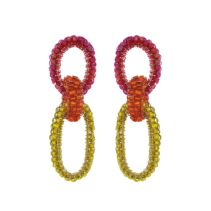 Neon Mix Stevie Handmade Crochet Links Earring