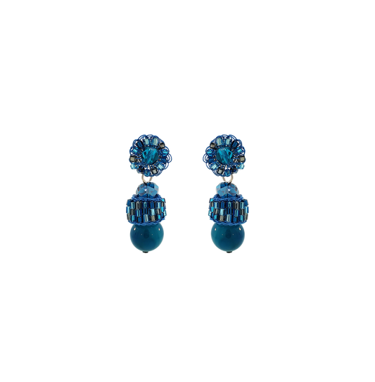 Blue Mix Hollie Dangle Handmade Crochet Earrings