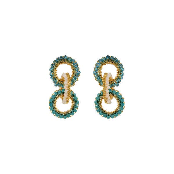 Ocean Teal Mix Lola Handmade Crochet Earrings