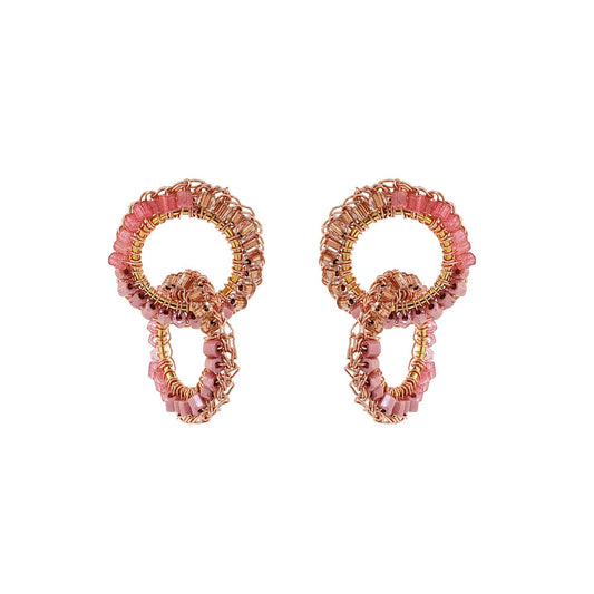 Rose Quartz Mix Nova Handmade Crochet Earrings