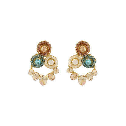 Seafoam Blue Mix Royal Flush Handmade Crochet Earrings