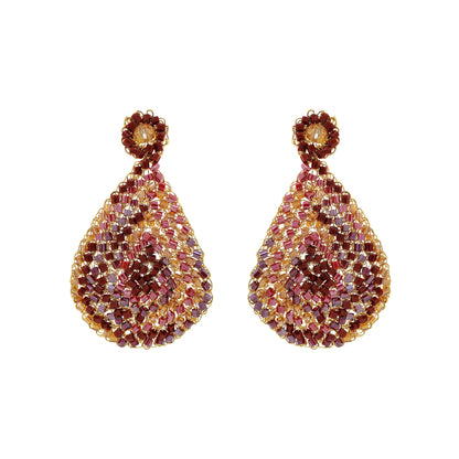 Crimson Red Mix Aria Handmade Earrings