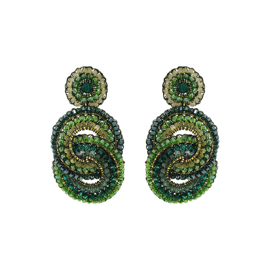 Forest Green Mix Loki Handmade Crochet Earrings