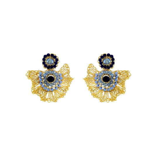 Sky Blue Mix Lia Mini Handmade Crochet Earrings