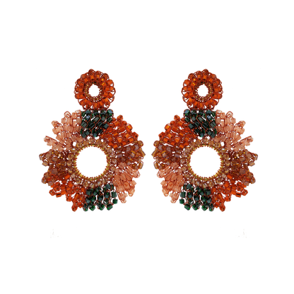 Mystic Amber Mix Marigold Handmade Crochet Earrings