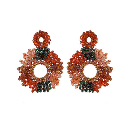 Mystic Amber Mix Marigold Handmade Crochet Earrings