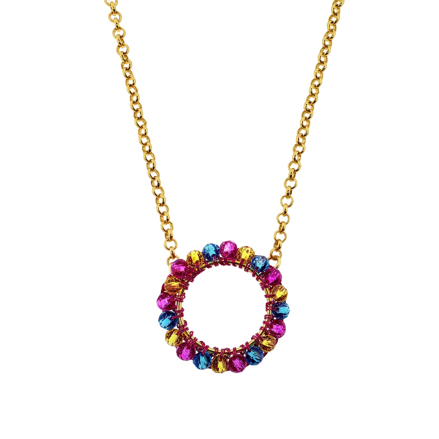 Electric Warmth Mix Ellie Handmade Crochet Necklace