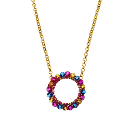 Electric Warmth Mix Ellie Handmade Crochet Necklace