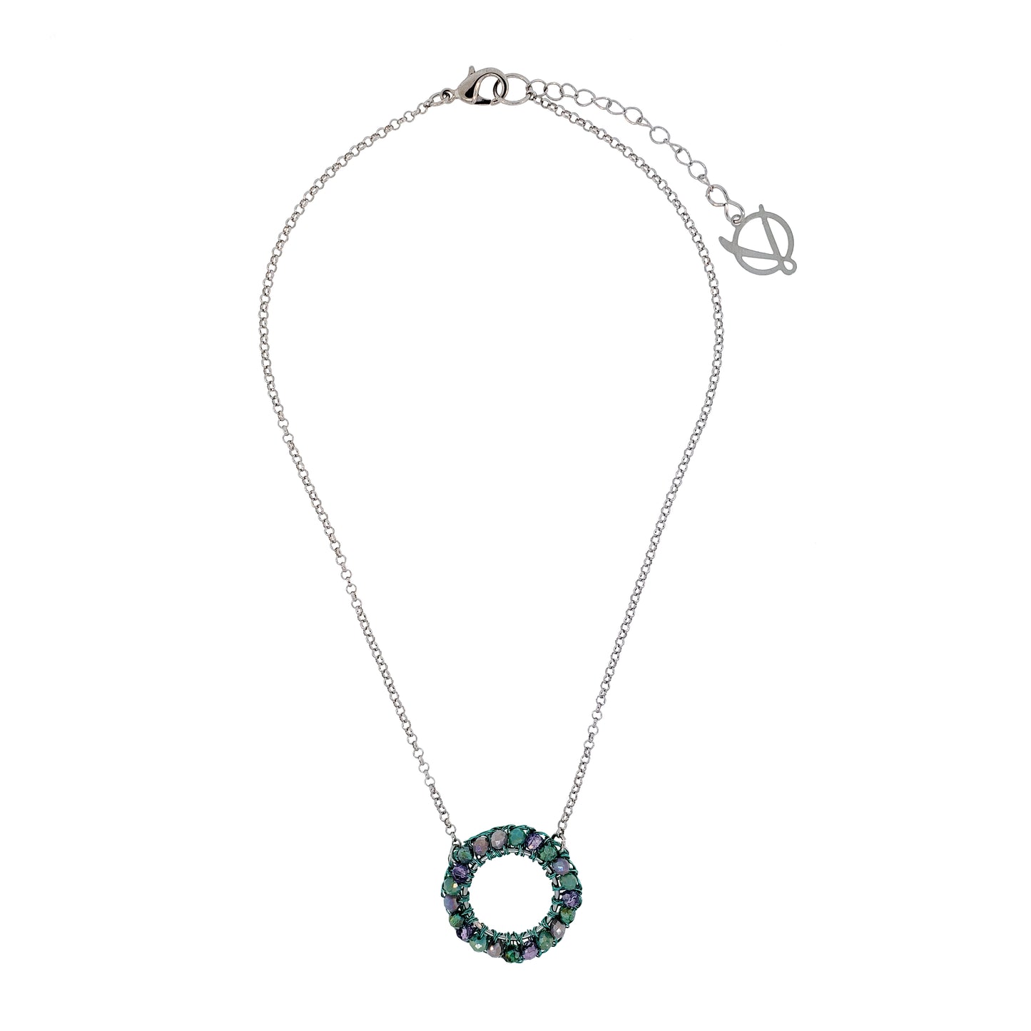 Neon Turquoise Mix Ellie Handmade Crochet Necklace