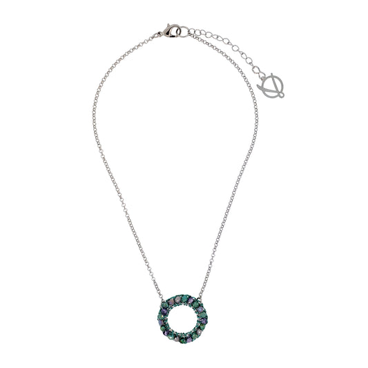 Neon Turquoise Mix Ellie Handmade Crochet Necklace