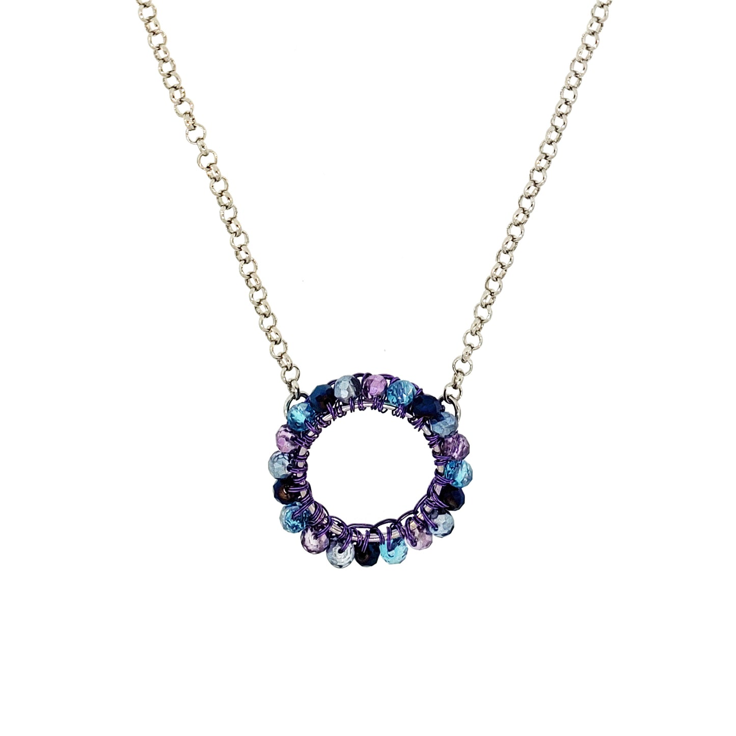 Neon Purple Mix Ellie Handmade Crochet Necklace