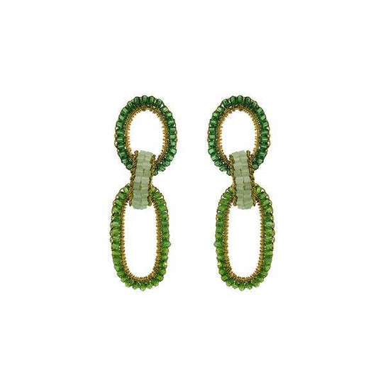 Jade Green Mix Stevie Handmade Crochet Earrings