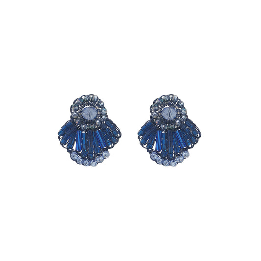 Royal Blue Mix Queen Mini Posts Handmade Crochet Earrings