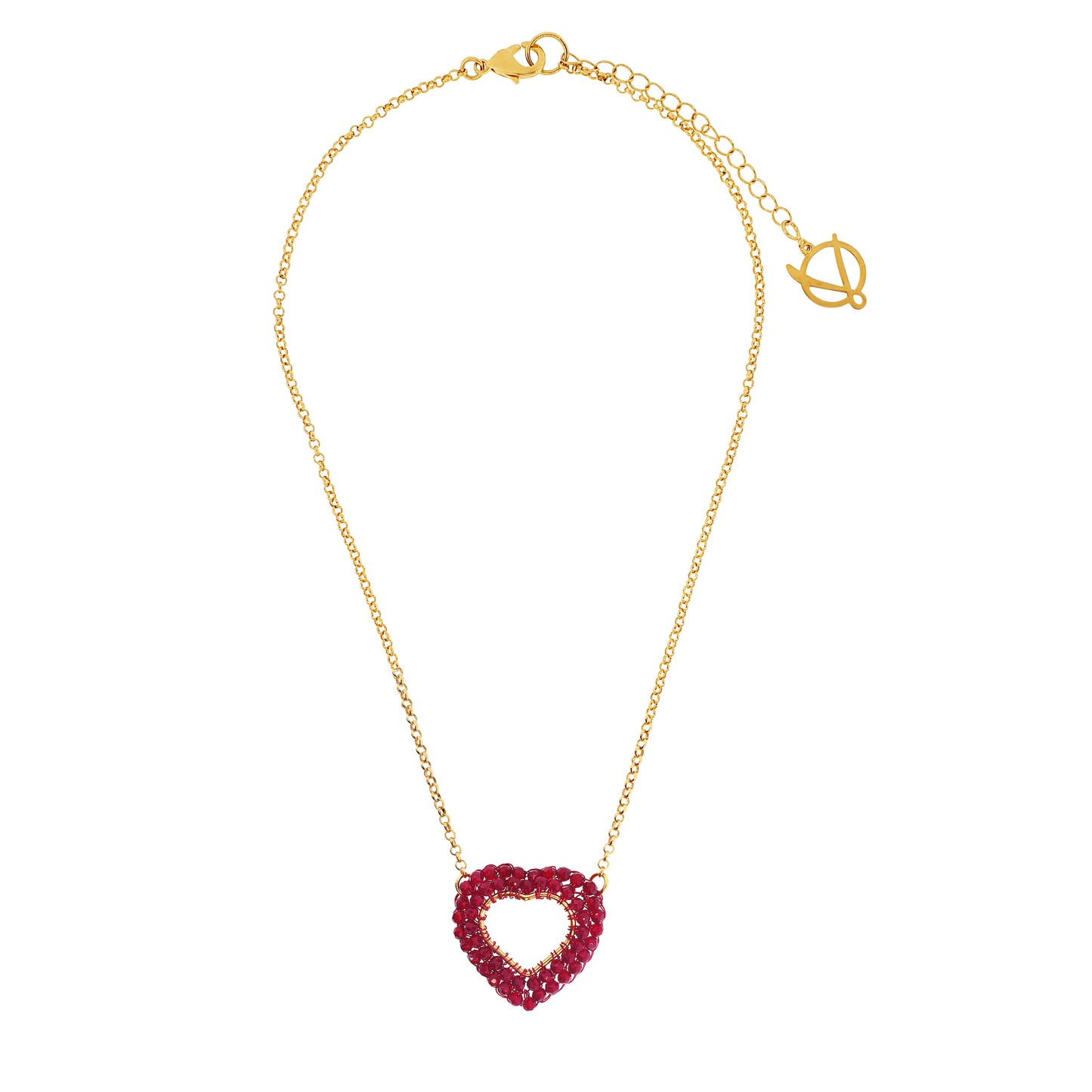 Red Velvet Queen's Heart Mini Handmade Crochet Necklace