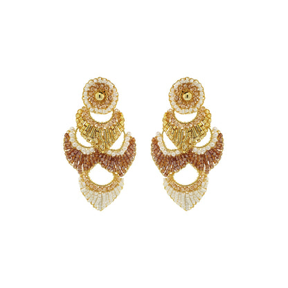 Golden Mix Siren Chandelier Handmade Earrings