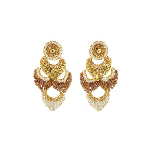 Golden Mix Siren Chandelier Handmade Earrings