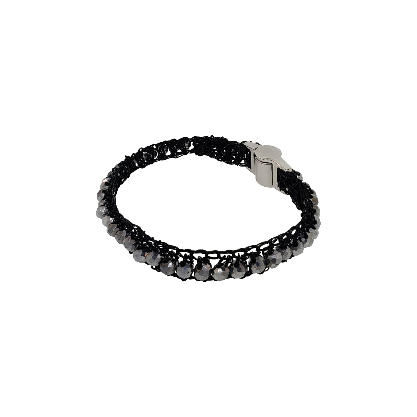 Royal Black Molly Handmade Crochet Bracelet