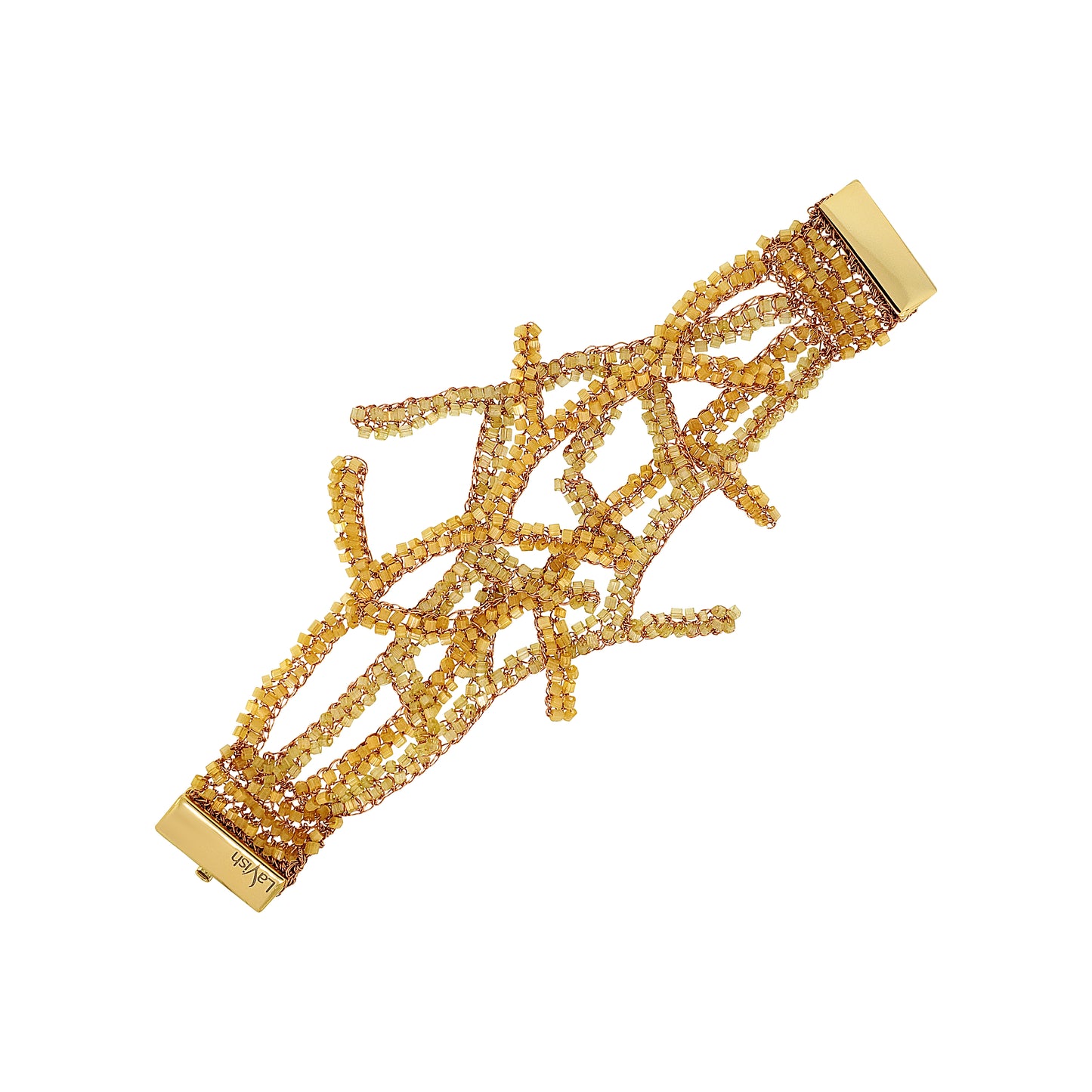 Butter Yellow Mix Coral Handmade Crochet Bracelet