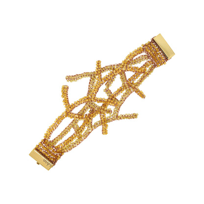 Butter Yellow Mix Coral Handmade Crochet Bracelet