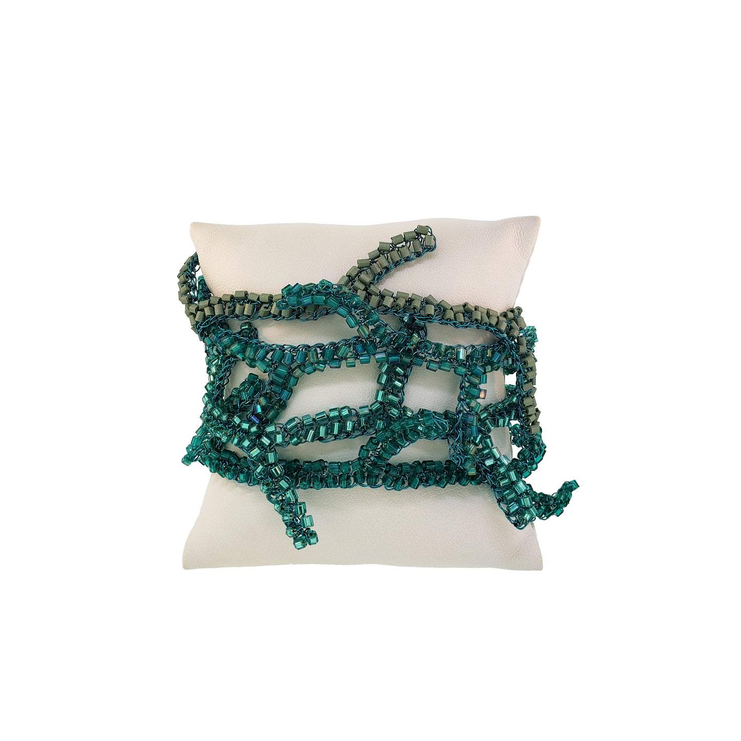 Teal Mix Coral Handmade Crochet Bracelet