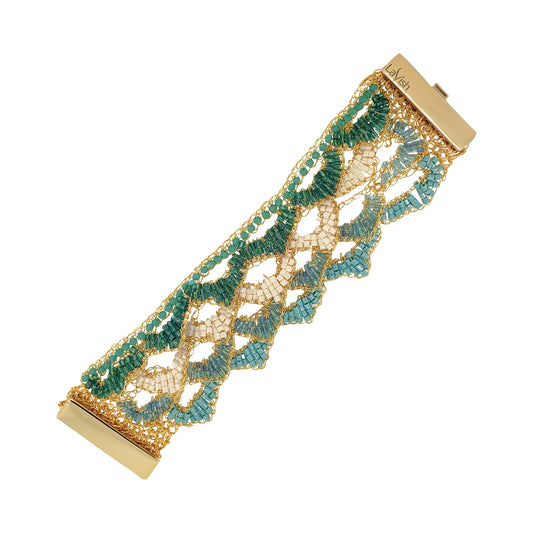 Ocean Teal Mix Mermaid Maxi Handmade Crochet Bracelet