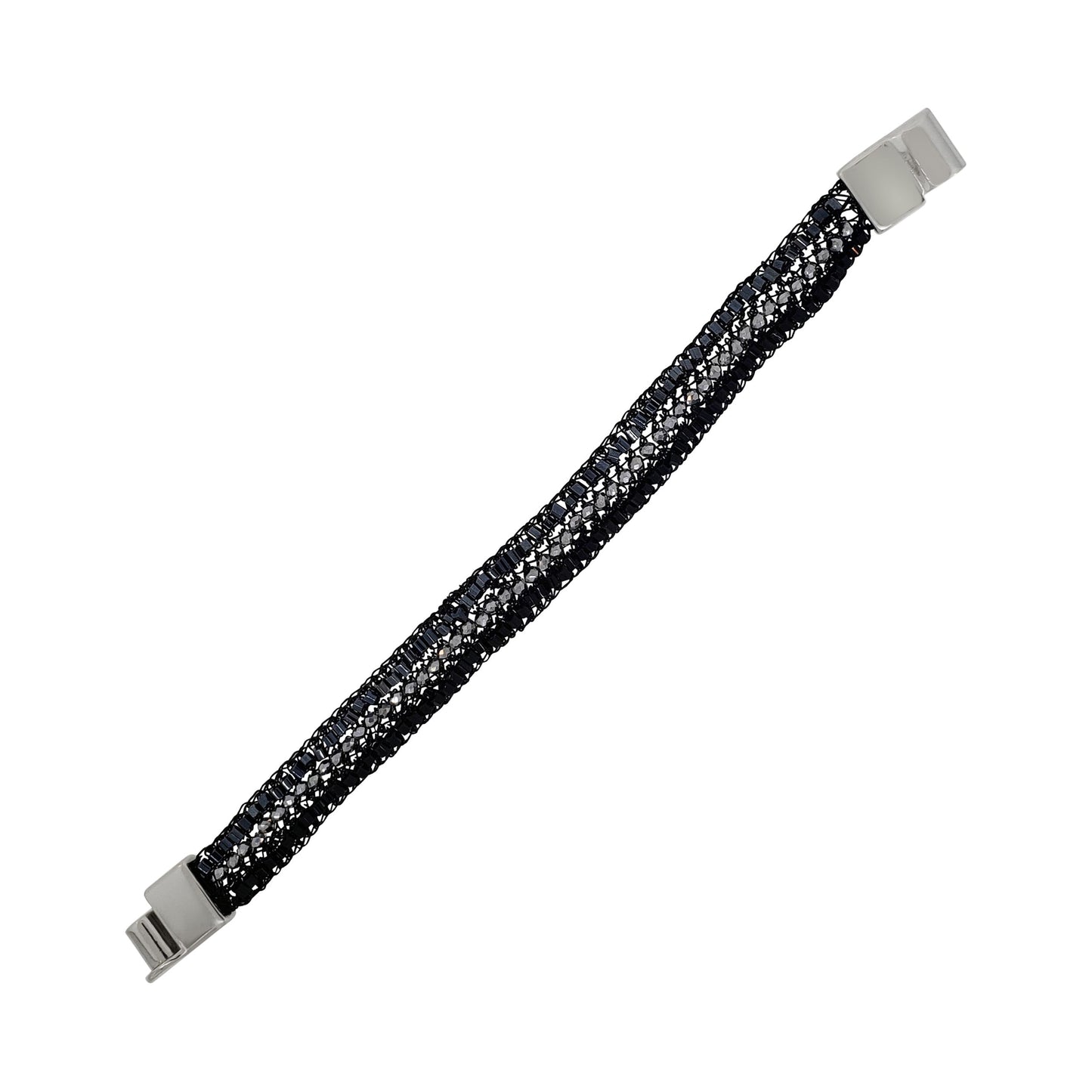 Royal Black Ziggy Handmade Crochet Bracelet