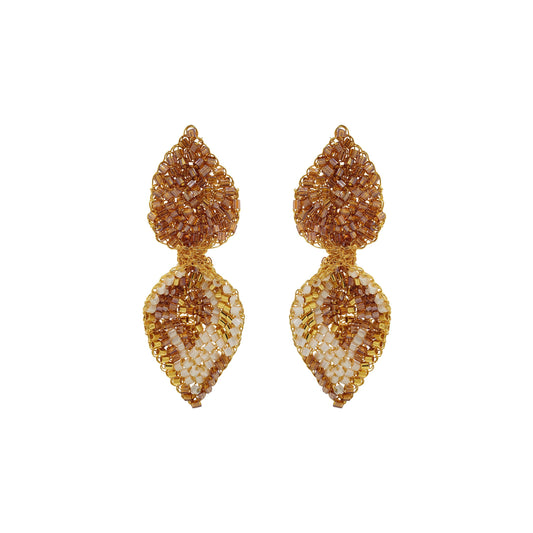 Golden Mix Calla Double Handmade Crochet Earrings