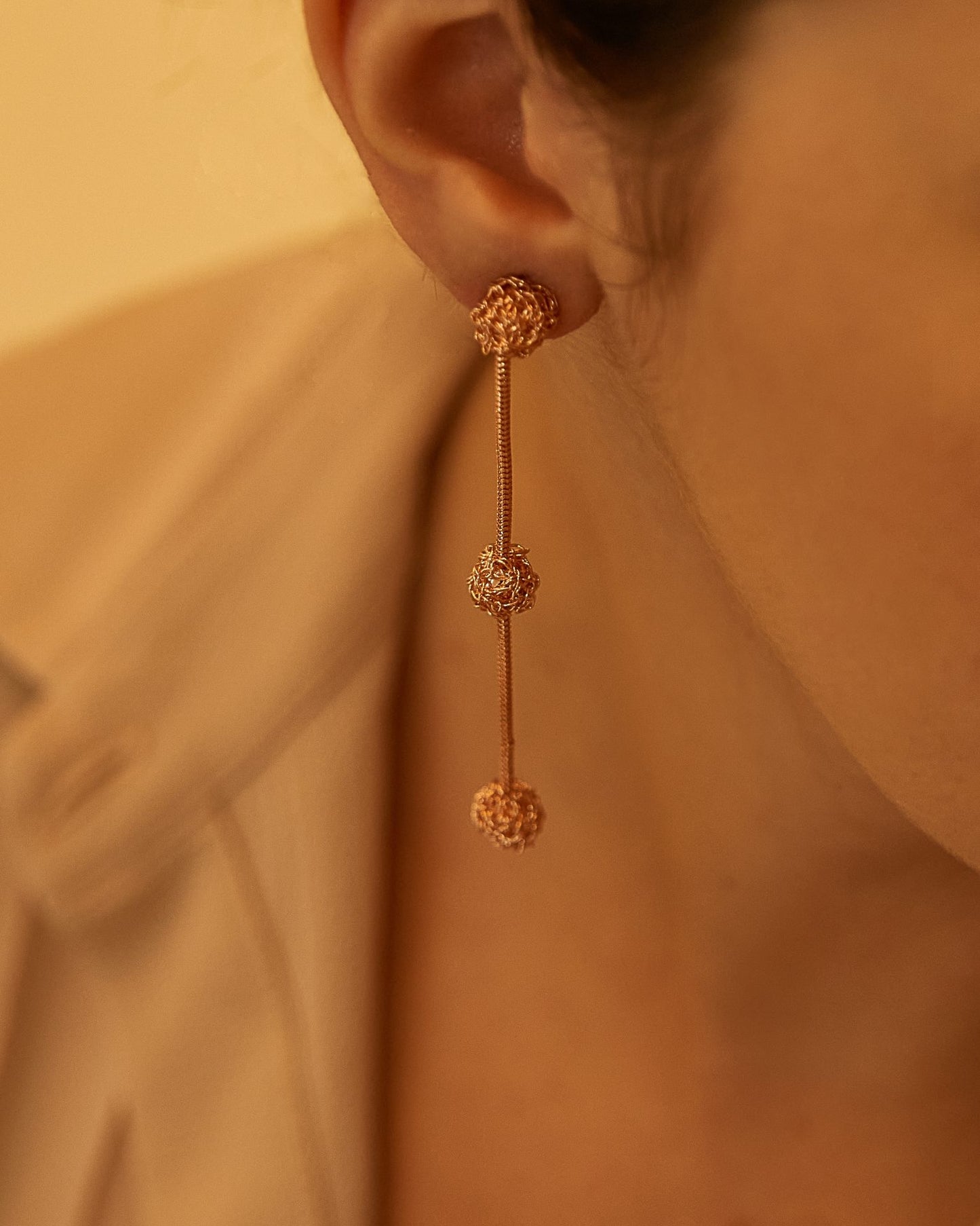 All Gold Dome Handmade Earrings