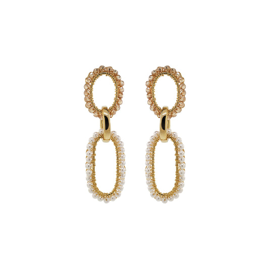 Golden Mix Urban Links Handmade Crochet Links Earrings