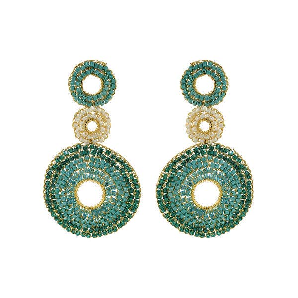 Ocean Teal Mix Gia Handmade Crochet Earrings