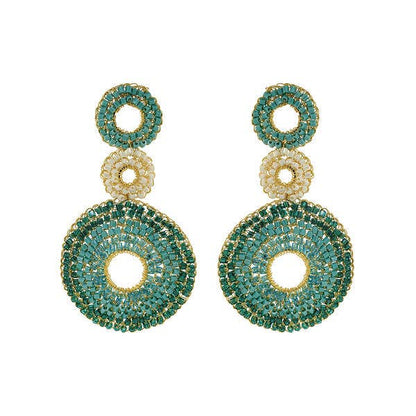 Ocean Teal Mix Gia Handmade Crochet Earrings