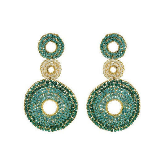 Ocean Teal Mix Gia Handmade Crochet Earrings