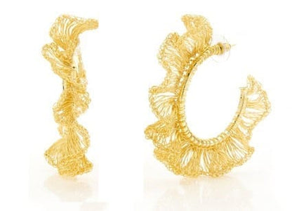 All Gold Rio Maxi Hoops Handmade Crochet Earrings