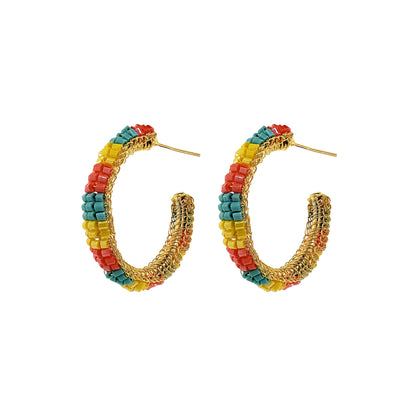 Summer Vibe Mix Maya Hoops Handmade Crochet Earrings