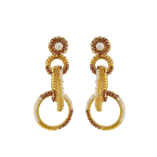 Golden Mix Grace Handmade Crochet Earrings