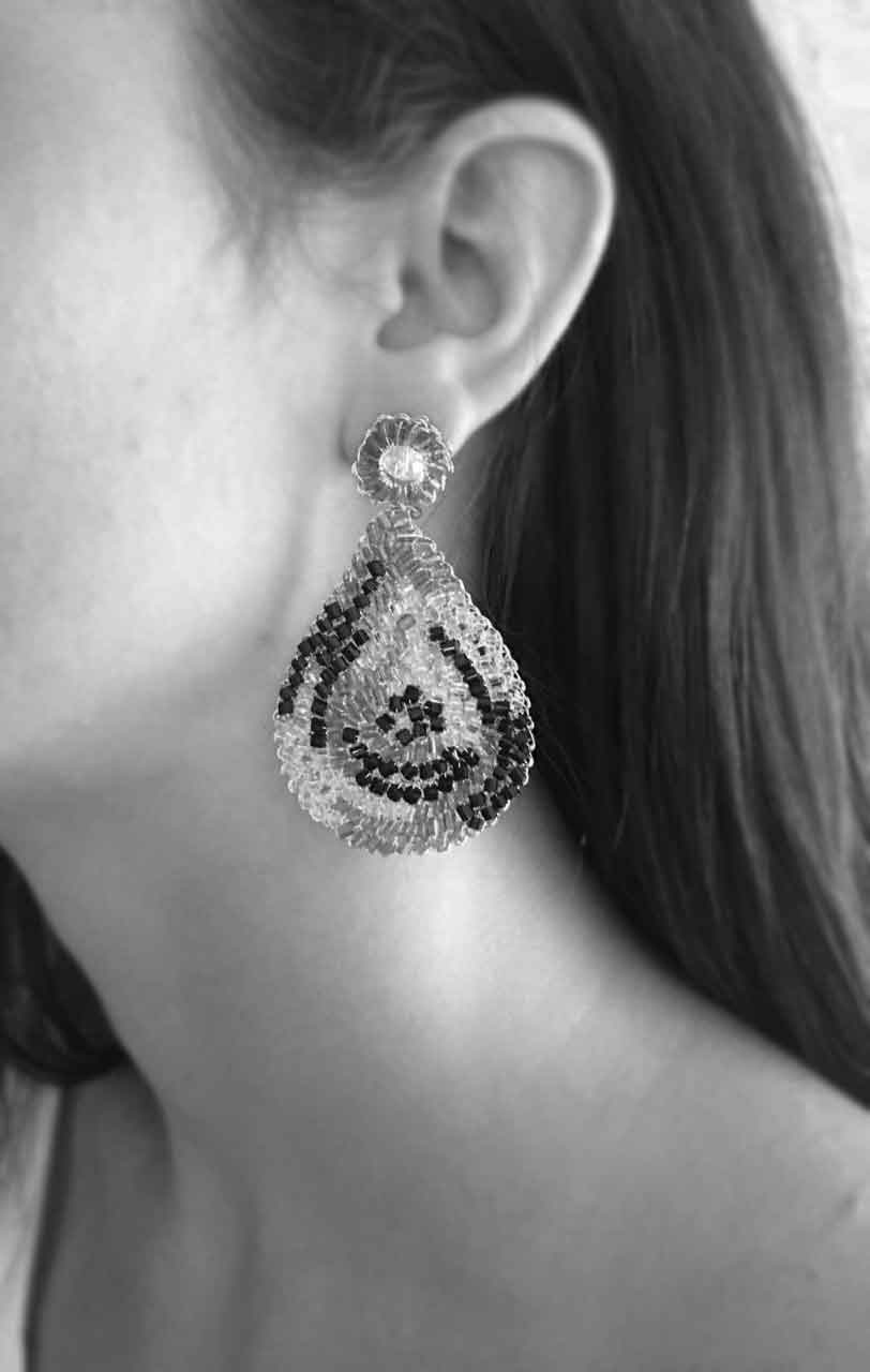 Coral Red Mix Aria Handmade Crochet Earrings