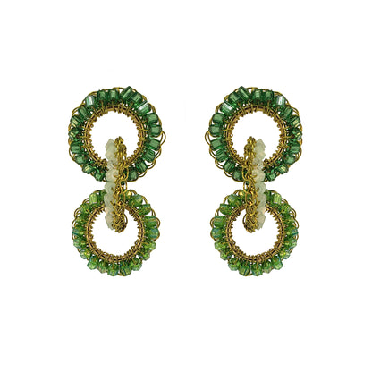 Jade Green Mix Lola Handmade Crochet Earrings