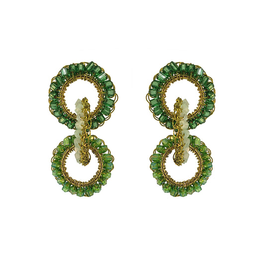 Jade Green Mix Lola Handmade Crochet Earrings
