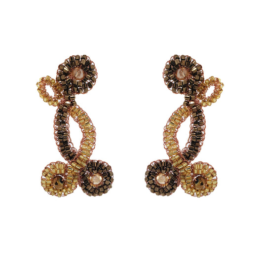 Caramel Twist Handmade Crochet Earrings