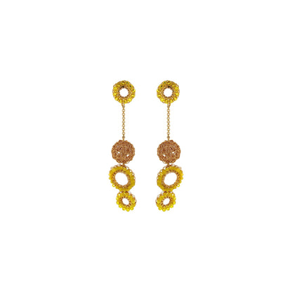 Yellow & Gold Salvia Handmade Earrings