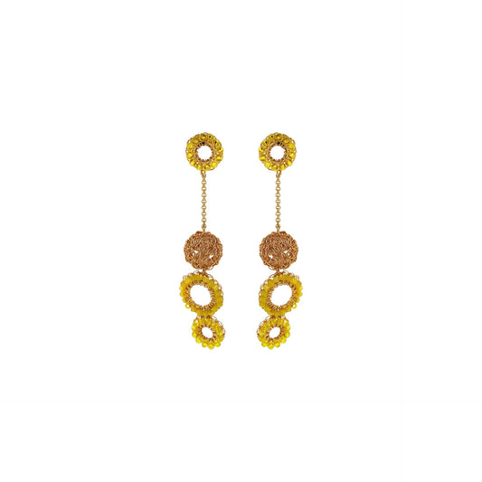 Yellow & Gold Salvia Handmade Earrings