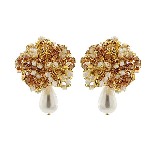Golden Mix Drizzle Mini Post Handmade Earrings