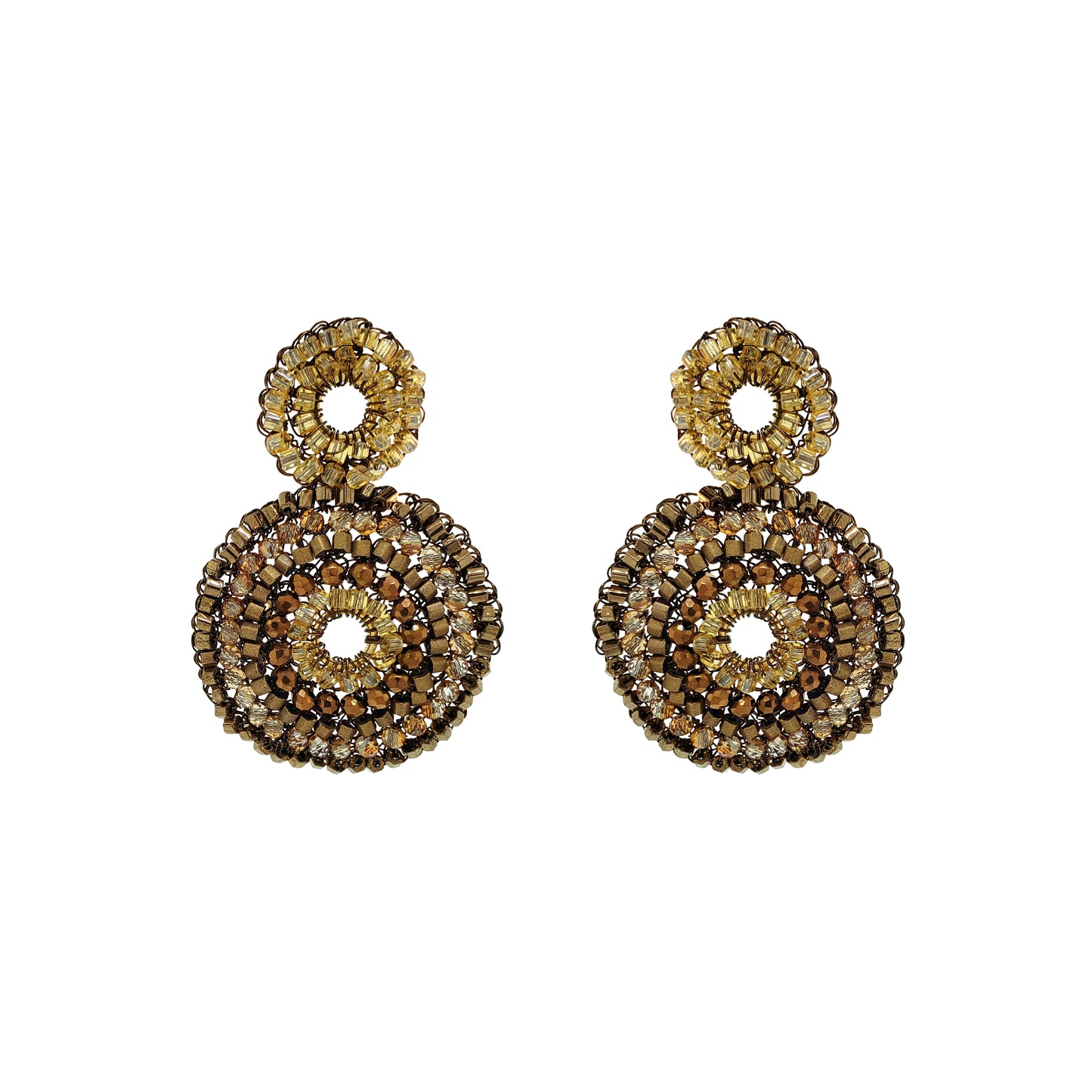 Sepia Mix Gia Duo Handmade Cascade Earrings
