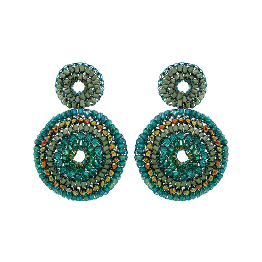 Teal Mix Gia Duo Handmade Cascade Earrings