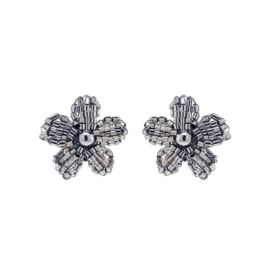 All Silver Daisy Handmade Post Earrings