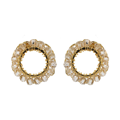 Clear & Gold Molly Handmade Crochet Earrings